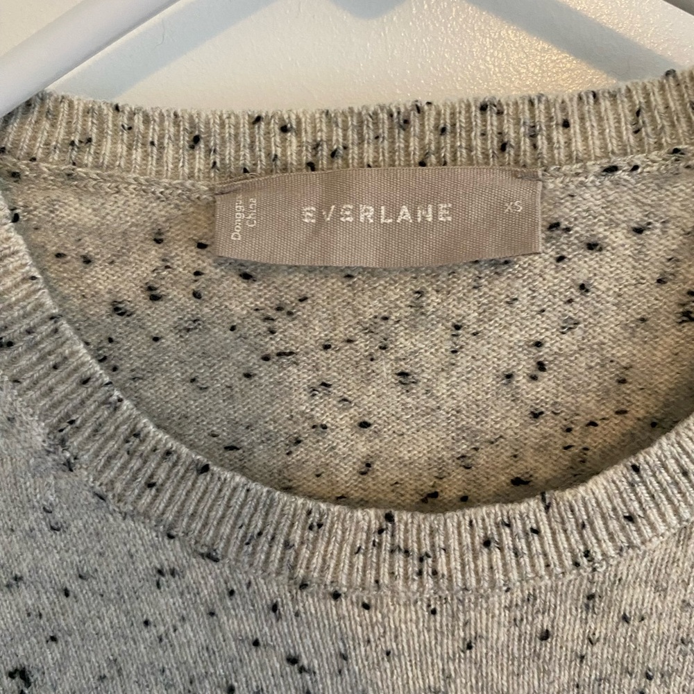 Everlane Cashmere Crewneck Sweater In Oatmeal - Donegal Speckled Weave - Size XS